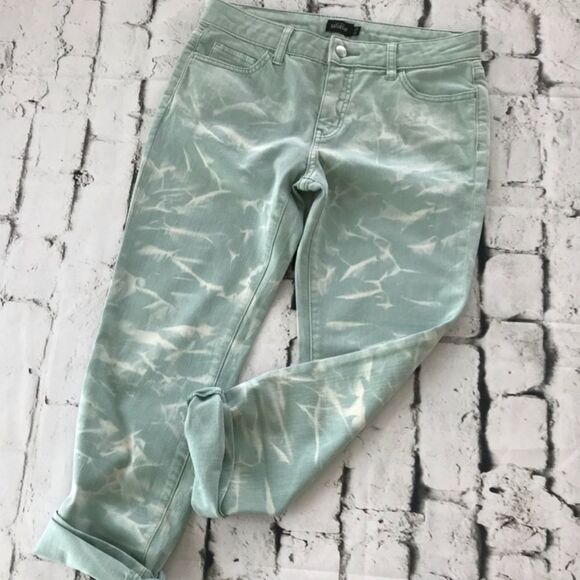 Kate Spade Saturday Ankle Jeans Acid Wash Seafoam Green NEW - Picture 2 of 10